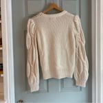 Charmed Hearts  Women's S Pearl Embellished Cream Fancy Knit Long Sleeve Sweater Photo 4