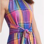 Ann Taylor New!  Petite‎ Madras Plaid Belted Halter Dress, size 2P Photo 2
