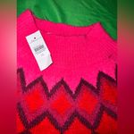 Ann Taylor  Pink and Red Geometric Sweater size XS- Flaw Photo 4
