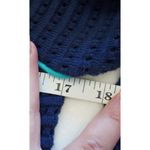 Title Nine  Pullover Navy Knit Hoodie‎ with Patterned Hood Size M Photo 6