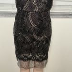 Julia Jordan  black lace on beige sequined elegant cocktail dress woman size 8 Photo 2