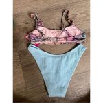 Xhilaration  Two Piece Rainbow Baby Blue XS 00 Swimsuit New Photo 4