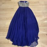 Sherri Hill  1539 Chiffon Purple Strapless Rhinestone Beaded Prom Dress Size S Photo 7