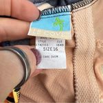 Vintage 80s 90s Neon Tropical One Piece Scoop Back Swimsuit Blue Size 16 Photo 4