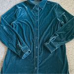 Soft Surroundings  Velvet Boyfriend Tunic Shirt In Atlantic Teal Photo 2
