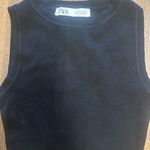 ZARA  Black Fitted Sleeveless Crop Tank Top Photo 9