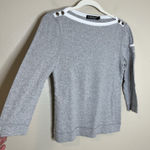 Ralph Lauren Vtg Lauren Top Boat Neck Gray Nautical Fisher Core Y2K Baby Tee M Photo 0