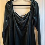 BODEN DARK GREEN VELOUR MIDI DRESS LONG SLEEVE WITH SWEETHEART NECK LINE SIZE 10 Photo 2