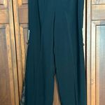 Asian inspired vintage flare pants embroidery peekaboo pleats black size medium Photo 1