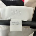 BOSS Hugo Boss Geometric Sheath Dress 10 Red Black Beige V Neck Portugal 40s Mod Size 12 Photo 2