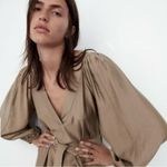 ZARA Belted Midi V-neck Dress Size Small Spring Summer SS21 Photo 8