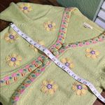 Vintage Green Cardigan with Floral Accents Size L Photo 6
