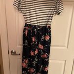 SS Maxi dress: striped top+floral skirt XXL Blue Photo 0