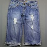 Vintage Women's Mudd Jean Shorts Mid Rise Cuffed Distressed Size 3 Blue Photo 0