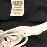 PINK - Victoria's Secret Victoria's Secret Pink Campus Lace-up Long Tee Shirt Dog Black White Small Photo 2