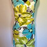 Liz Claiborne  Y2K Green and Blue Ruched Sheath Dress Photo 1