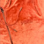 Velvet Hoodie with Bold Lettering in Orange Size undefined Photo 7