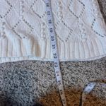 Loft  White Diamond Pattern Cable Knit Cowl Neck Sweater Size L Photo 3