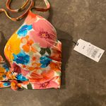 Shade & Shore Women's Lightly Lined Longline Double Knot-Front Bikini Top Pink Floral Photo 6