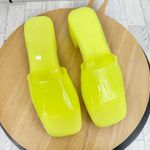 Steve Madden  Harlin Chunky Jelly‎ Neon Slide Sandals Citron Yellow 9 Y2K Photo 4