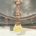 Brahmin  Vintage Black Soft Leather Brown Trim Shoulder Bag Photo 1