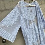Rachel Zoe BOHO PERIWINKLE BLUE LAVENDER MESH NET LACE KIMONO DUSTER CARDIGAN OS Photo 4