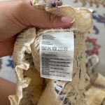 H&M  Yellow Floral Smocked Crop Top Blouse Puff Sleeve Square Neckline Small Photo 6