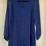 EXPRESS Women’s Blue Long Sleeve  Dress Photo 0