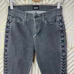 Hudson Jeans The Stevie Midrise Lace Up Skinny Jeans in Vacancy Gray Size US 27 Photo 2