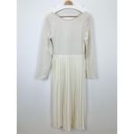 J.Crew  Pleated Ballet Maxi Dress Stretch Cotton Natural Long Sleeve Medium NWT Photo 2