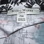 Studio Works  Black and White Geometric Blouse Photo 5