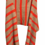 J.Crew Knit Infinity Scarf with Orange and Tan Stripes NWT Photo 0