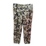 J.Crew Garden Gold Foil Metallic Leaf Print Linen Pants Photo 1