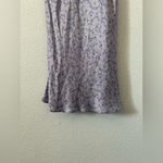 ZARA  Lilac Ditsy Floral Tie Strap Satin Mini Slip Dress with Square Neck Size M Photo 4