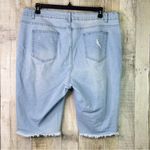 SheIn  Curve 4XL Distressed Raw Cut Hem Blue Denim Bermuda Shorts w/5 Pockets Photo 1