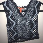 Dillard's Blue Crochet Crop Tank Top Photo 1