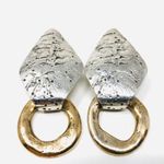 Hand tooled artisan sterling/brass earring, 19.6g Photo 0