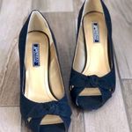 American Living Consuelo Black Open Toe Bow Tie Fabric Heels, sz. 7 Photo 0