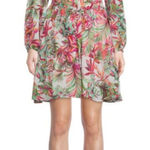 Julia Jordan Women's Ruffle Neck Floral Belted Dress Size 8 Ivory Multi Photo 0