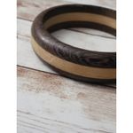 Vintage Bracelet / Bangle Wooden Two Tone Brown Photo 3