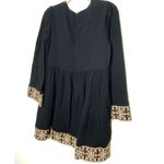 In Loom  Black V Neck Embroidered Long Sleeve Boho Comfy Tunic Dress Cotton Sz M Photo 11