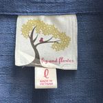 FIG & FLOWER EMBROIDERED BUTTON SHIRT Sz: L Blue Size L Photo 8