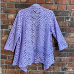 Slinky Brand  womens sheer zebra lace artsy open front cardigan purple XL Photo 2