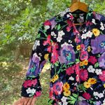 Ralph Lauren Lauren Women's Colorful Floral Button Down Shirt Size PS Photo 2