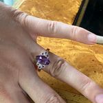 Rose De France Amethyst Marquise Cut Sterling Silver Ring Size 8 Photo 3