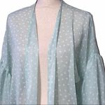 Forgotten Grace  medium women's kimono mint with white dots lightweight coverup Photo 1