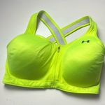 Under Armour Bright Neon Athletic Sporty Logo Cross Strap Sports Bra Sz L Photo 0