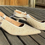 A New Day Women's Milan Slingback Heels -  size 6 cream nwt pearl wedding summer Photo 0