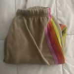 Aviator Nation  Sweatpants 5 Stripe Beige Photo 1