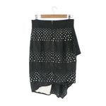 NWT Kimora Lee Simmons Eyelet Black White Asymmetrical Ruffle Hem Skirt 10 Photo 6